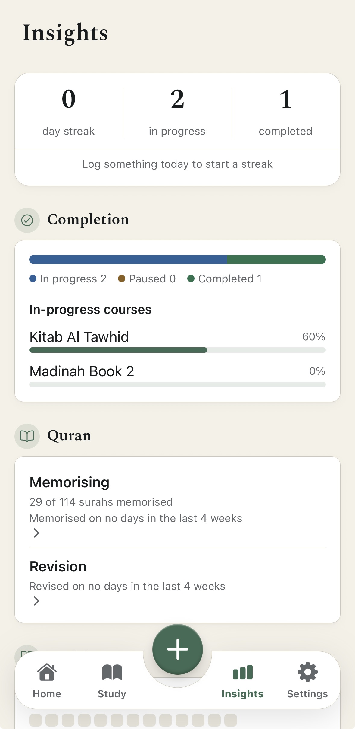 Insights screen